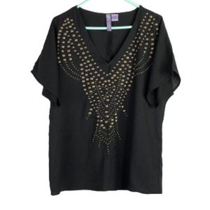 Alya black studded blouse embellished women’s size small
